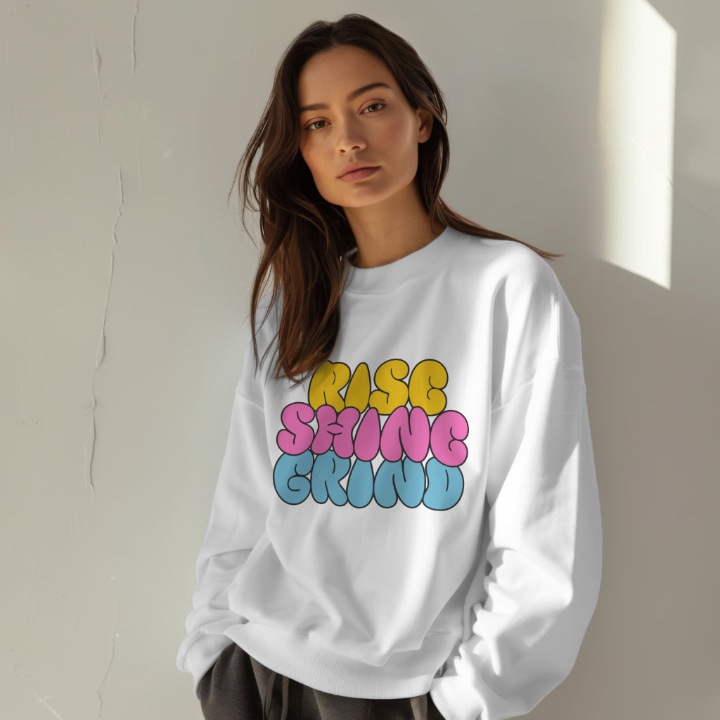 Women's Premium "Rise, Shine, Grind" Crew Neck Sweatshirt