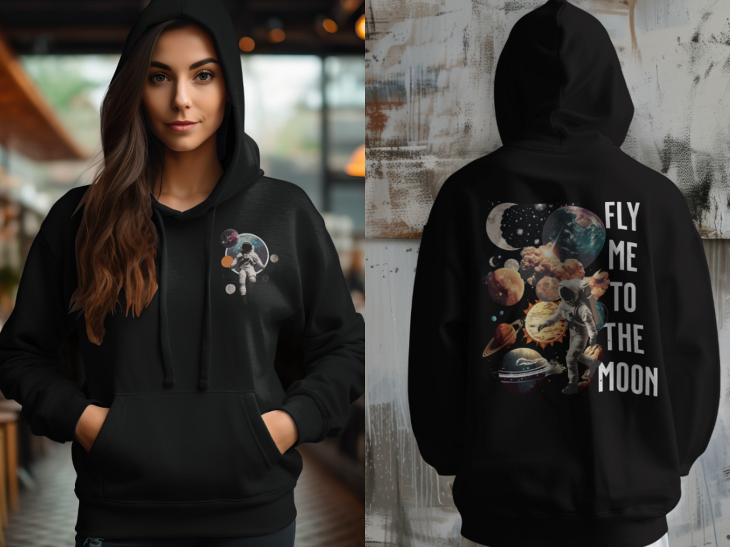 Women's Premium "Fly Me To The Moon" Fleece Hoodie