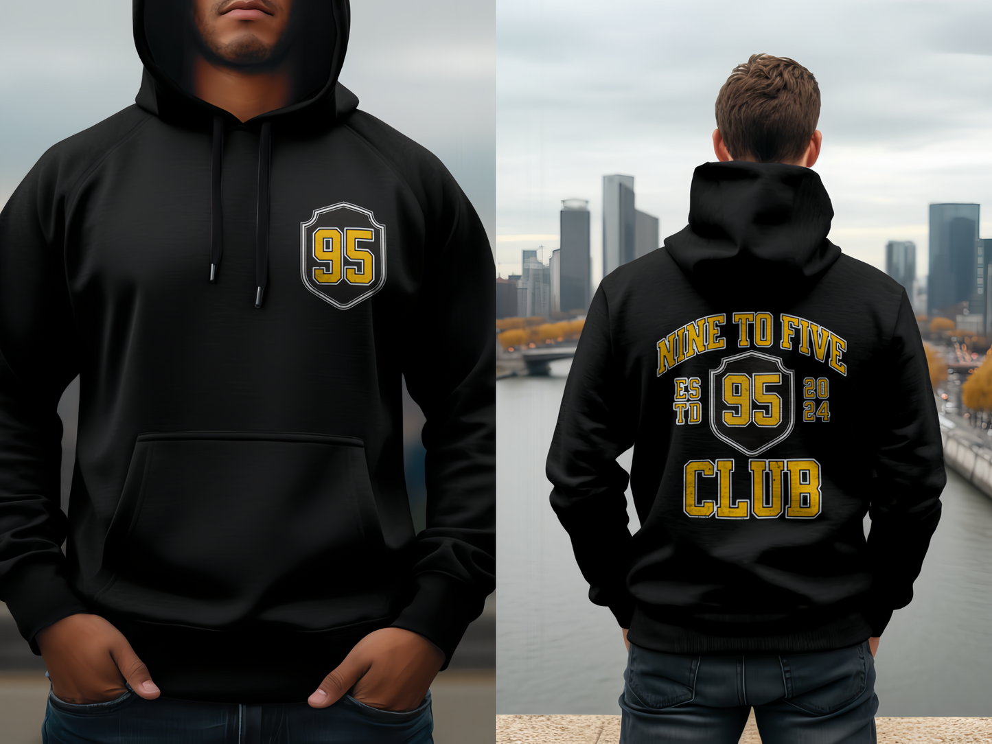 Men's Heavy Blend "Nine To Five Club" Fleece Hoodie